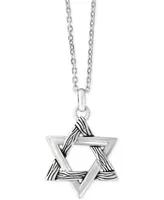 Effy Men's Textured Star Pendant Necklace in Sterling Silver