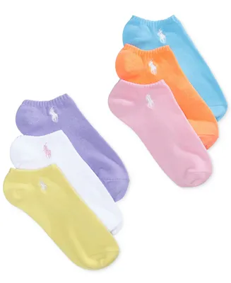 Ralph Lauren 6-Pk. Ankle No-Show Socks, Little Girls & Big