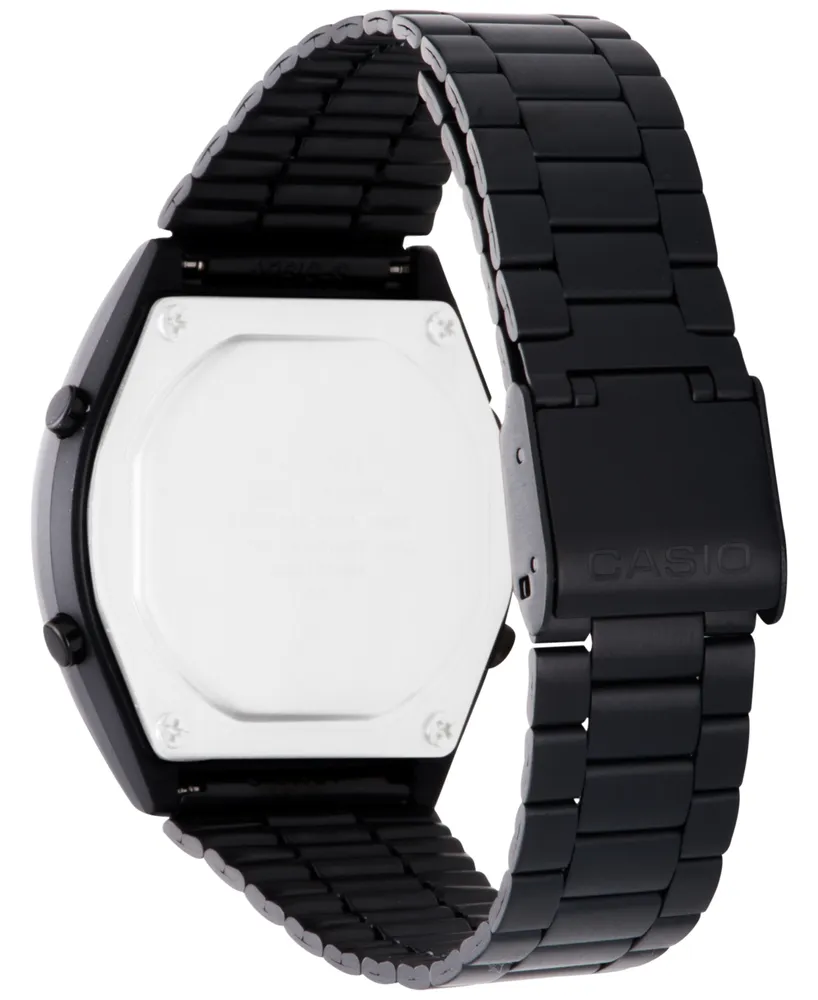 Casio Men's Digital Vintage Black Stainless Steel Bracelet Watch 39x39mm B640WB-1BMV