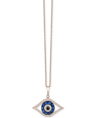 Bella Bleu by Effy Diamond Evil-Eye Pendant Necklace (1/3 ct. t.w.) in 14k Rose Gold