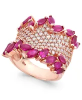 Rosa by Effy Ruby (3-1/4 ct. t.w.) & Diamond (1-3/8 Ring 14k Rose Gold