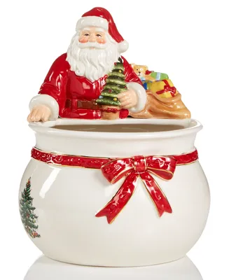 Christmas Tree Figural Santa Bowl