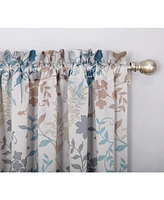 Sun Zero Asbury Floral Print Room Darkening Rod Pocket Curtain Panel