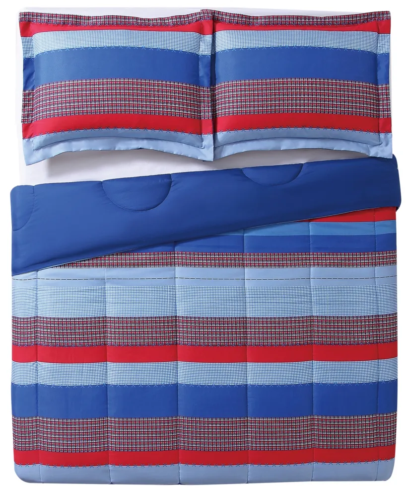 My World Sebastian Reversible 3-Pc. Stripe Full/Queen Comforter Set