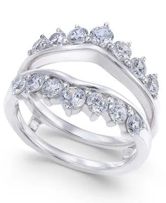 Diamond Tiara Solitaire Enhancer Ring Guard (1-3/8 ct. t.w.) in 14k White Gold