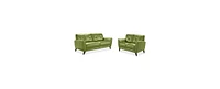 Myia 82" Tufted Back Leather Sofa and 62" Loveseat Set, Created for Macy's