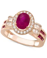 Sapphire (1-1/2 ct. t.w.) & Diamond (3/8 Ring 14k White Gold (Also Available Ruby Emerald)