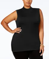 Jm Collection Plus Mock-Neck Sleeveless Sweater, Created for Macy's