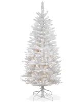 National Tree Company 4.5' Kingswood White Fir Hinged Pencil Tree With 150 Clear Lights