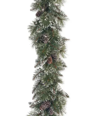National Tree Company 6' Glittery Bristle Pine Garland With Pine Cones