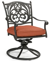 Closeout! Chateau Cast Aluminum Outdoor Dining Swivel Rocker, Created for Macy's