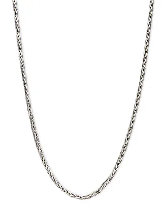 14k White Gold Necklace, 18" Diamond Cut Wheat Chain (9/10mm)
