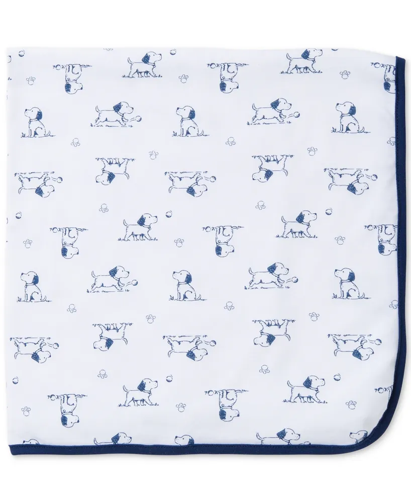 Little Me Baby Boys Puppy Toile Print Cotton Blanket