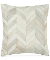 Sandee Cowhide Set of 2 Decorative Pillow, 18" x 18"