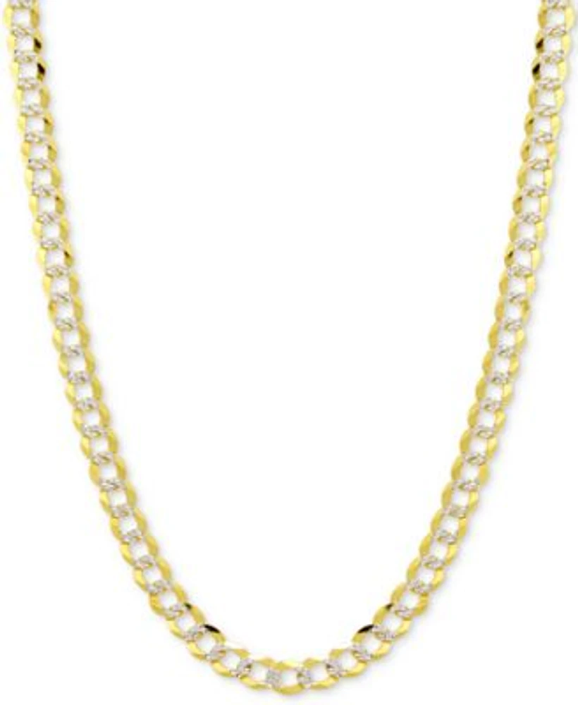 Italian Gold Open Curb Link Chain Necklace 5 3 4mm Collection In 14k Two Tone Gold