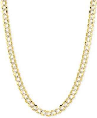 Italian Gold Open Curb Link Chain Necklace 5 3 4mm Collection In 14k Two Tone Gold