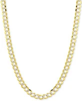 Italian Gold Open Curb Link Chain Necklace 5 3 4mm Collection In 14k Two Tone Gold