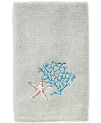 Avanti Beachcomber Embroidered Cotton Fingertip Towel, 11" x 18"