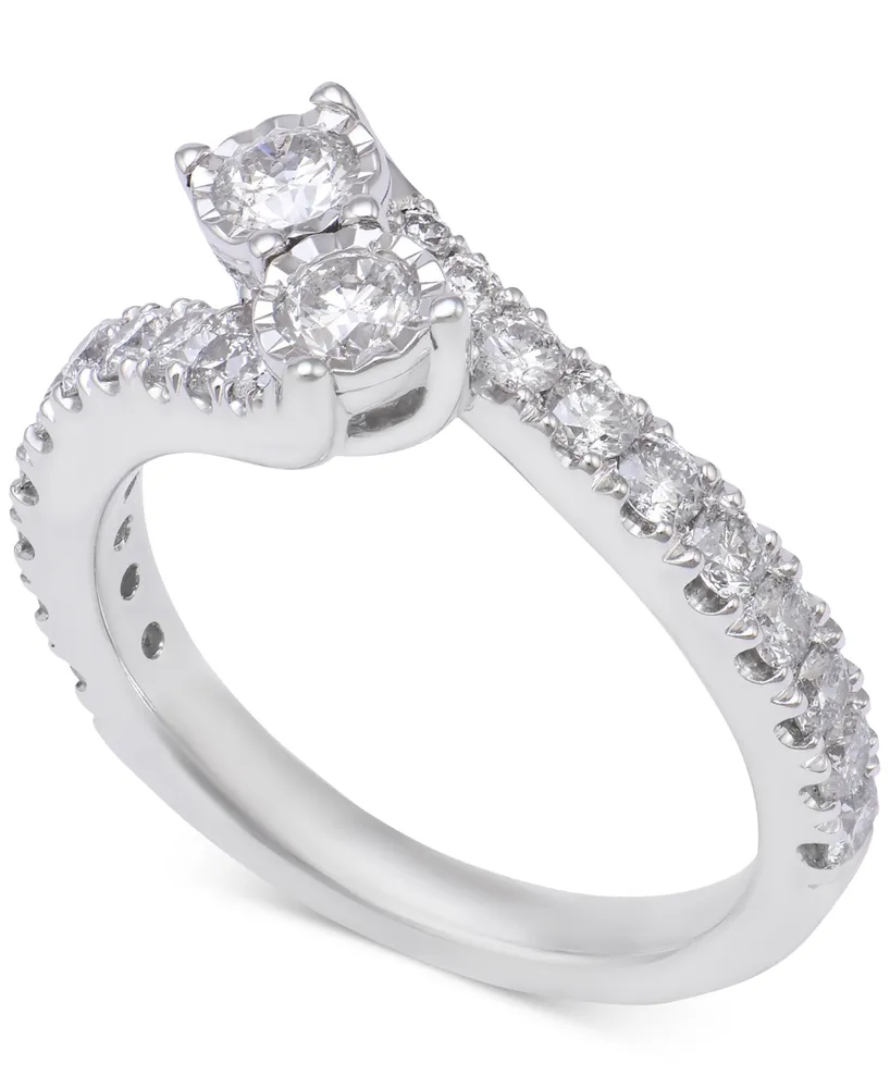 Diamond Two-Stone Engagement Ring (1-1/5 ct. t.w.) in 14k White Gold