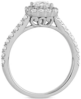 Diamond Princess Cut Halo Bridal Set (1-1/2 ct. t.w.) in 14k White Gold