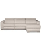 Closeout! Nevio 3-Pc. Fabric Sectional Sofa with Chaise, Created for Macy's