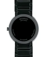 Movado Men's Swiss Sapphire Black Pvd Stainless Steel Bracelet Watch 39mm