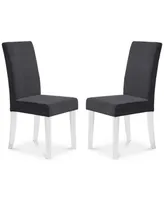 Dalia Modern and Contemporary Dining Chair Black Velvet with Acrylic Legs - Set of 2