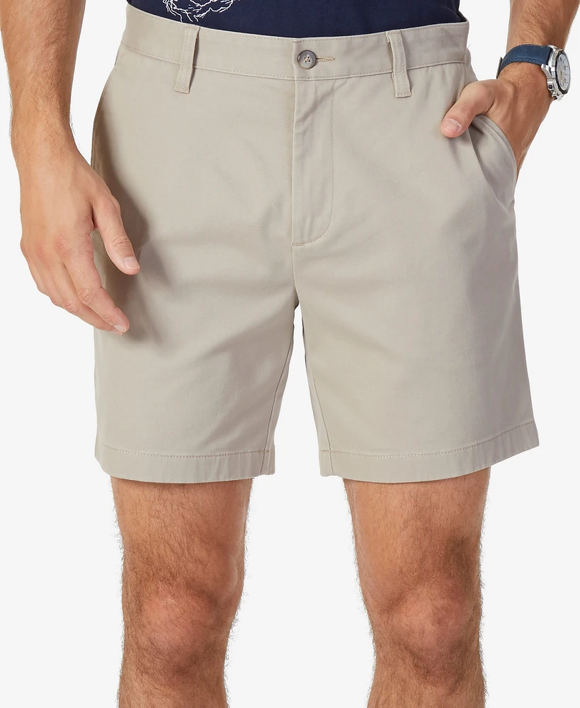 Nautica Men's Classic-Fit Stretch Flat-Front 6" Chino Deck Shorts