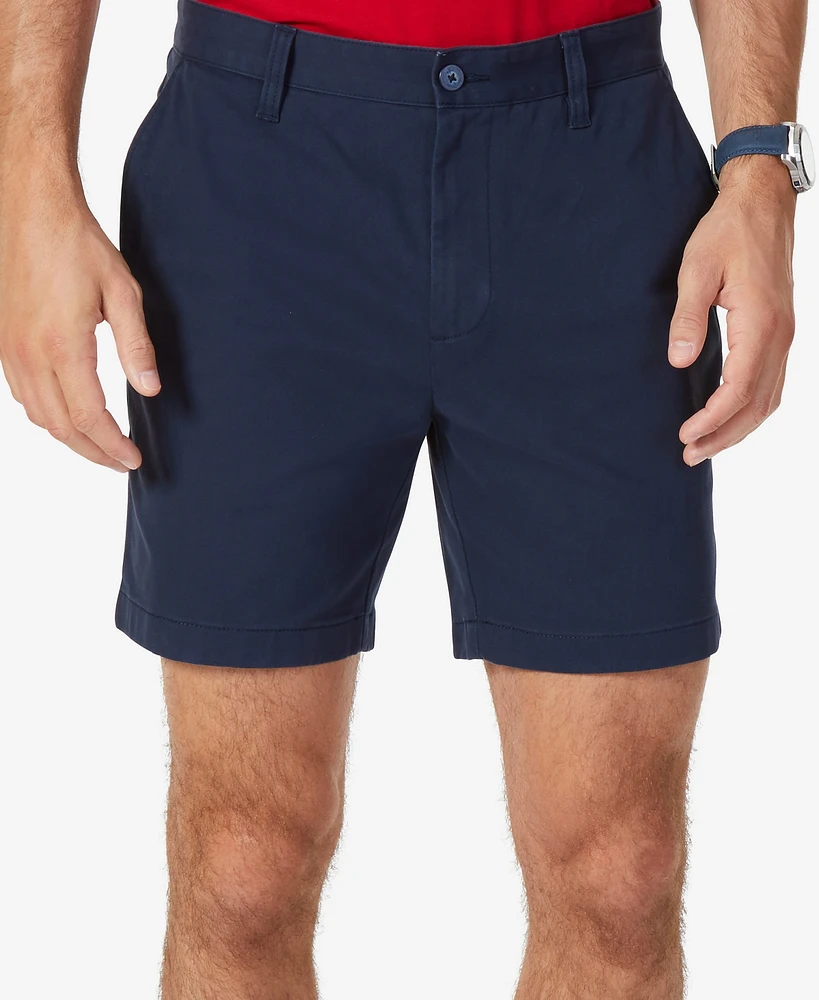 Nautica Men's Classic-Fit Stretch Flat-Front 6" Chino Deck Shorts