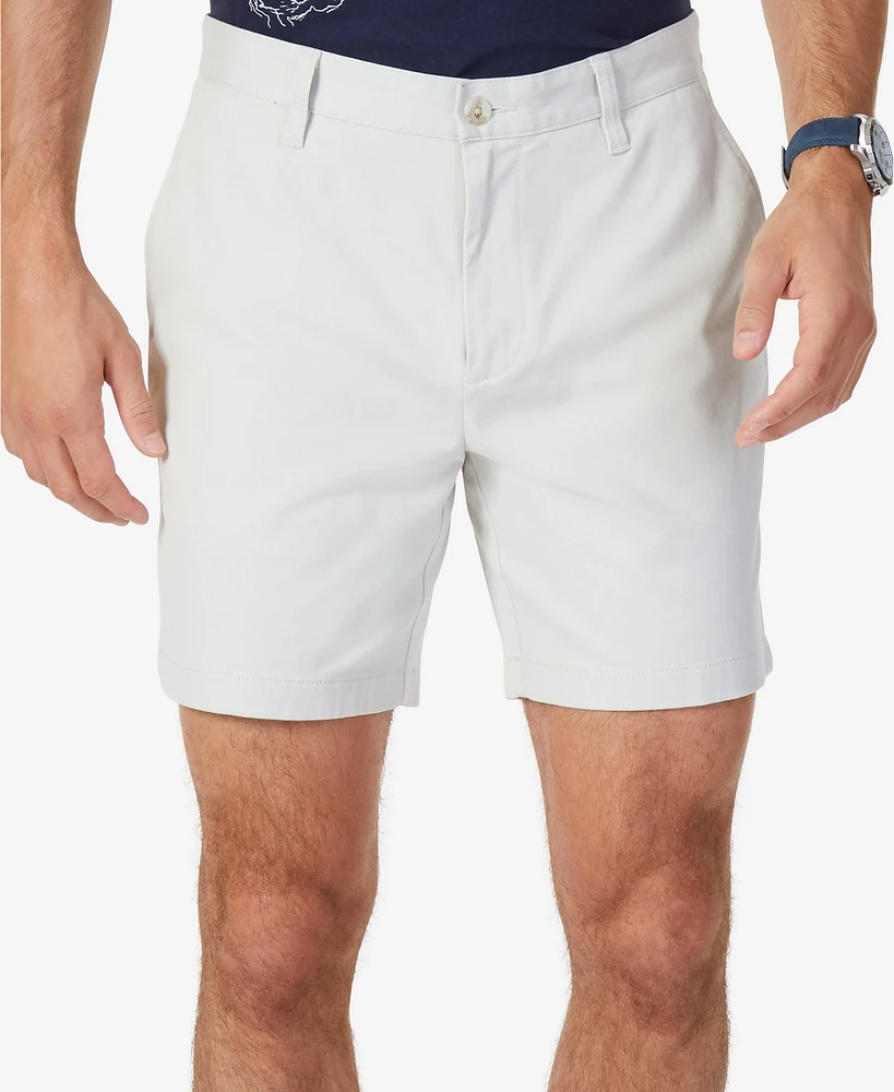 Nautica Men's Classic-Fit Stretch Flat-Front 6" Chino Deck Shorts