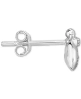 Diamond Accent Bee Single Stud Earring in 14k White Gold