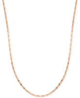 18" Mirror Link Chain (1-1/2mm) 14K Yellow, White or Rose Gold