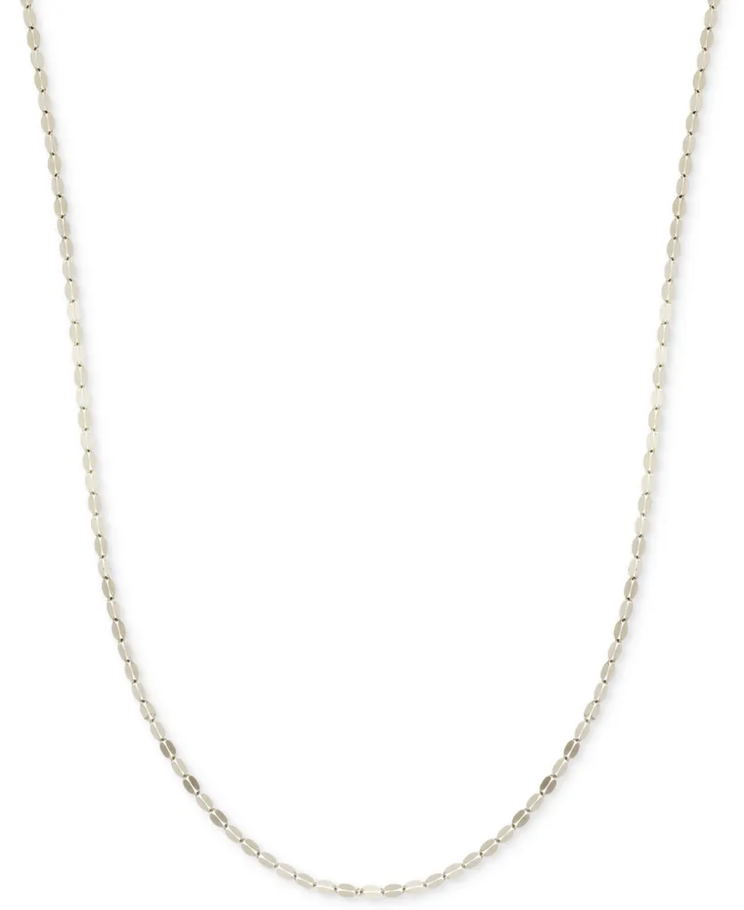 18" Mirror Link Chain (1-1/2mm) 14K Yellow, White or Rose Gold