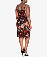 City Chic Trendy Plus Size Strappy Floral-Print Dress