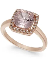 Charter Club Pave & Crystal Stone Square Halo 18K Rose Gold Plate, Created for Macy's