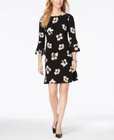 Tommy Hilfiger Printed Jersey Bell Sleeve A-line Dress