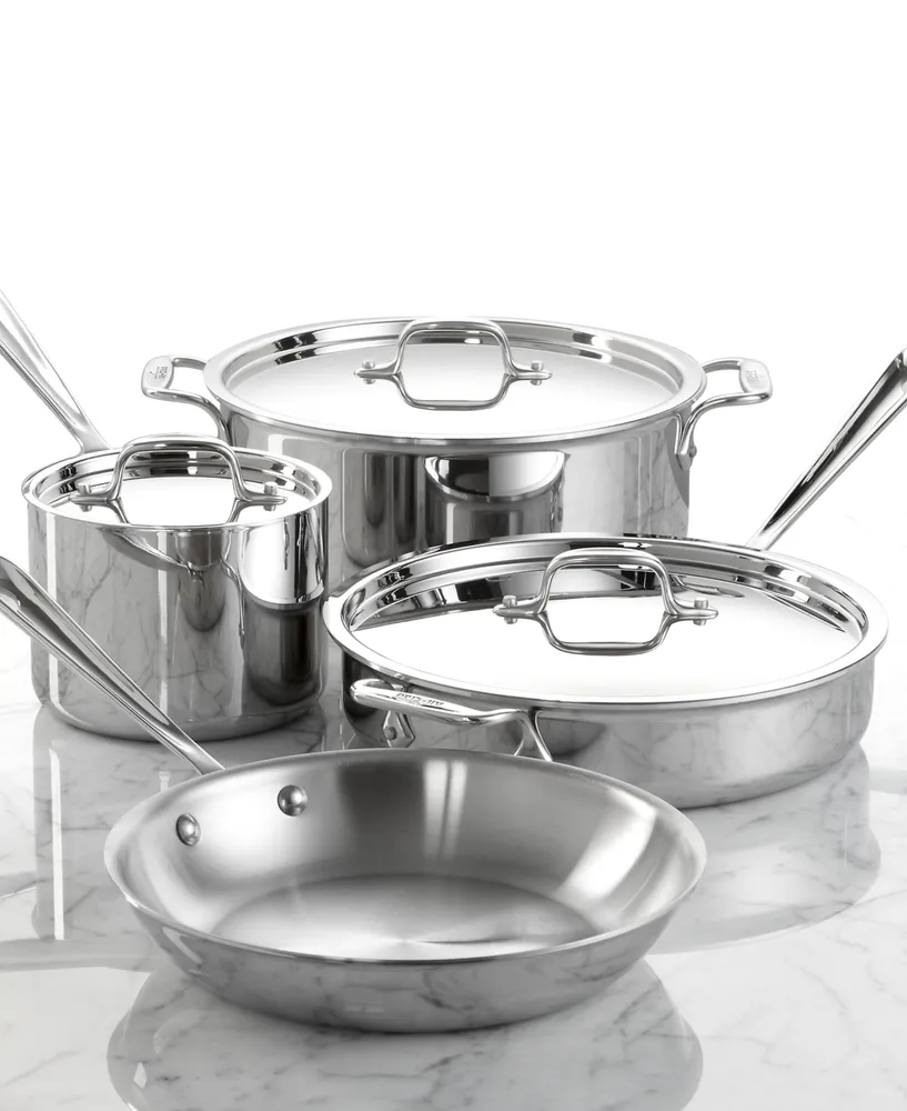 All-Clad D3 Stainless Steel Cookware Set, Created for Macy's, 7 Piece