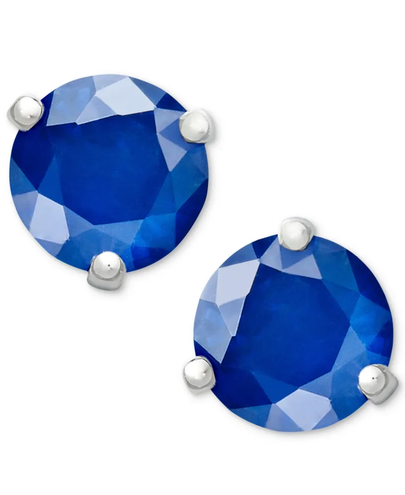 14k White Gold Earrings, Sapphire Stud (1-1/10 ct. t.w.)