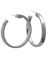 Guess Silver-Tone 1 1/2" Large Hoop Earrings