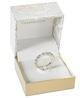 Charter Club Crystal All-Around Ring Fine Silver Plate, Created for Macy's