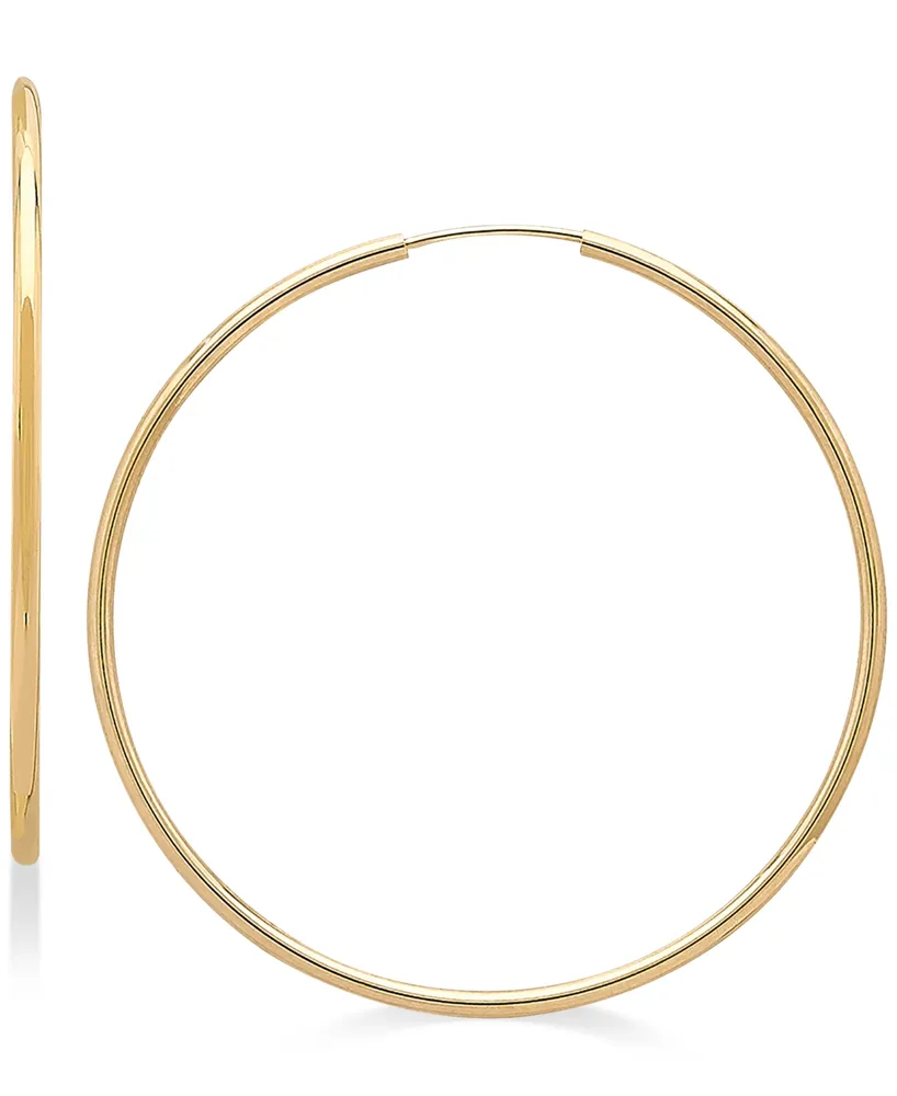 Polished Continuous Hoop Earrings in 14k Gold