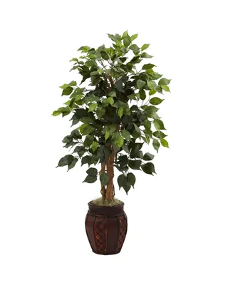 Nearly Natural 44" Ficus Tree with Decorative Planter