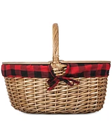 Picnic Time Country Red & Black Buffalo Plaid Picnic Basket