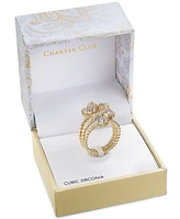 Charter Club Stone Trio Rope Ring Gold Plate, Created for Macy's