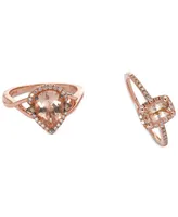 Morganite (3/4 ct. t.w.) and Diamond (1/10 ct. t.w.) Ring in 14k Rose Gold