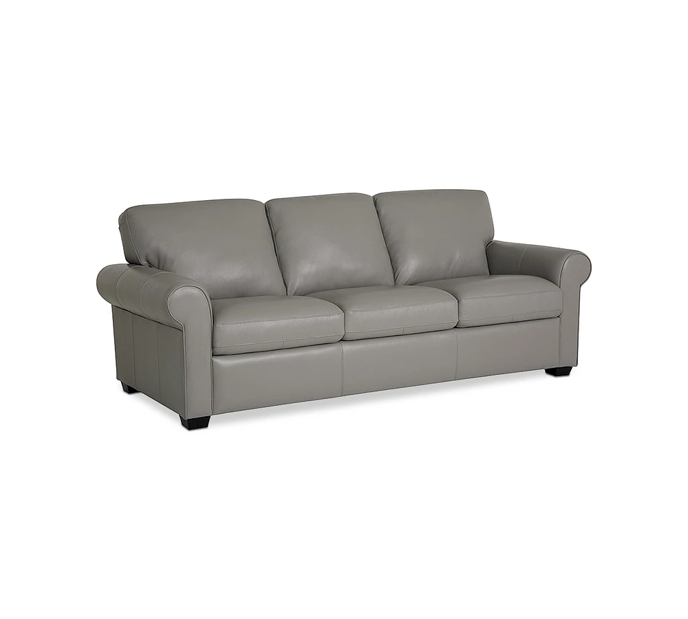 Orid 84" Leather Roll Arm Sofa, Created for Macy's