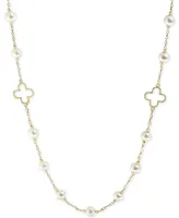 Pearl by Effy White Cultured Freshwater Pearl (6mm) 32" Statement Necklace in 14k Gold