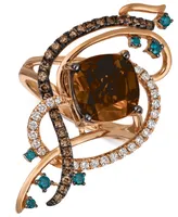 Le Vian Exotics Crazy Collection Chocolate Quartz (3-3/4 ct. t.w.) & Diamond (3/4 ct. t.w.) Statement Ring in 14k Rose Gold