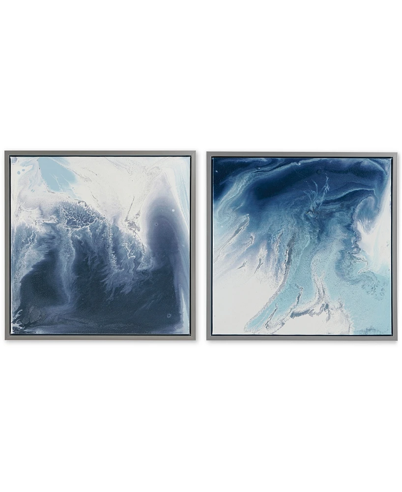 Madison Park Blue Lagoon 2-Pc. Framed Gel-Coated Canvas Print Set