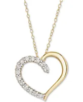 Diamond Heart Pendant Necklace (1/2 ct. t.w.) Sterling Silver, 16 inches + 2 inch extender